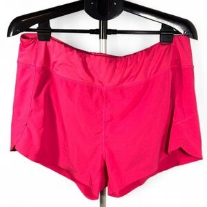 Eddie Bauer Womens L Hot Pink Sports Shorts Built-In Briefs Athletic Gym Running